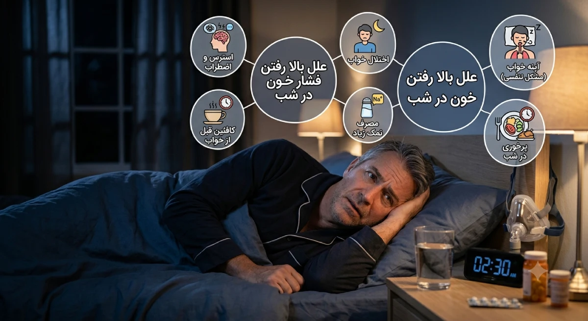 فشار خون بالا در شب 
